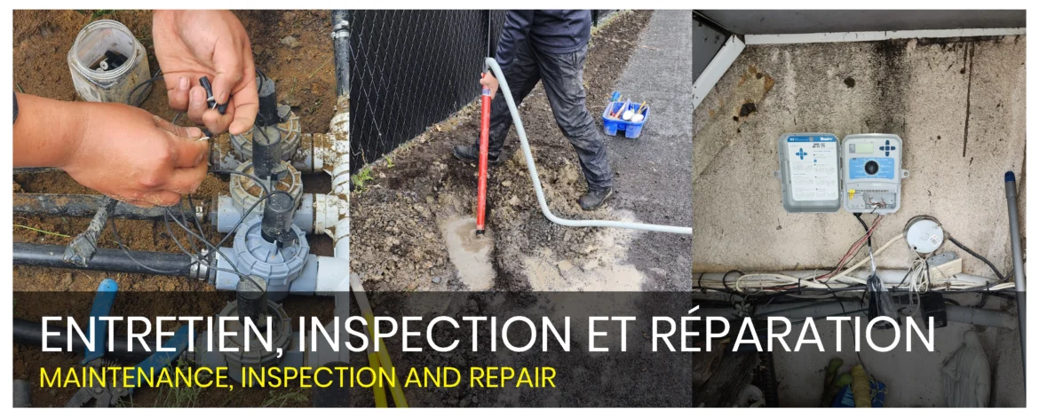 The photo shows different images of irrigation system repair. The article talks about that topic and wants to show how it is done.