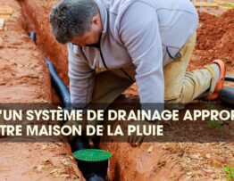 Person installing underground drainage.