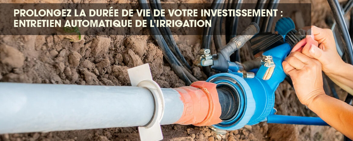 Travaux manuels sur des tuyaux d'irrigation dans un jardin