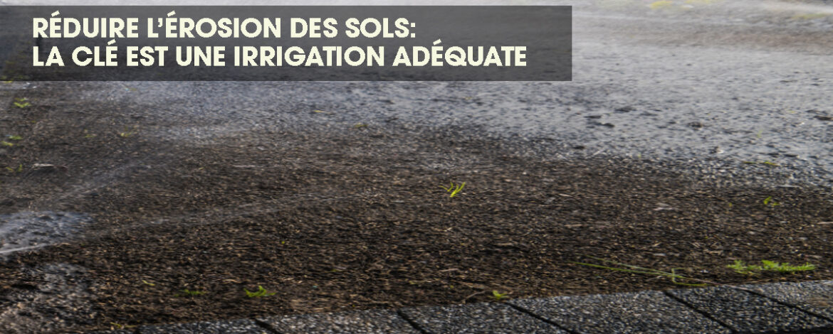 Sol inondé par l'irrigation, provoquant l'érosion.