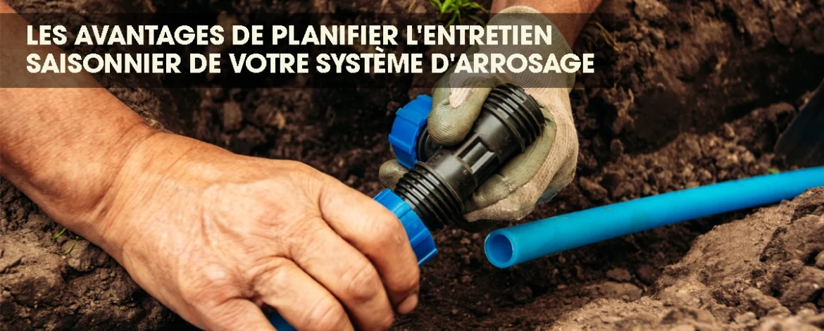 Les mains d'un technicien réparant un système d'irrigation goutte à goutte.